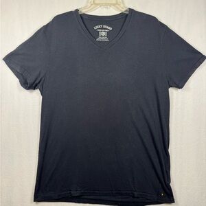 Lucky Brand Men's V-Neck Tee in Black